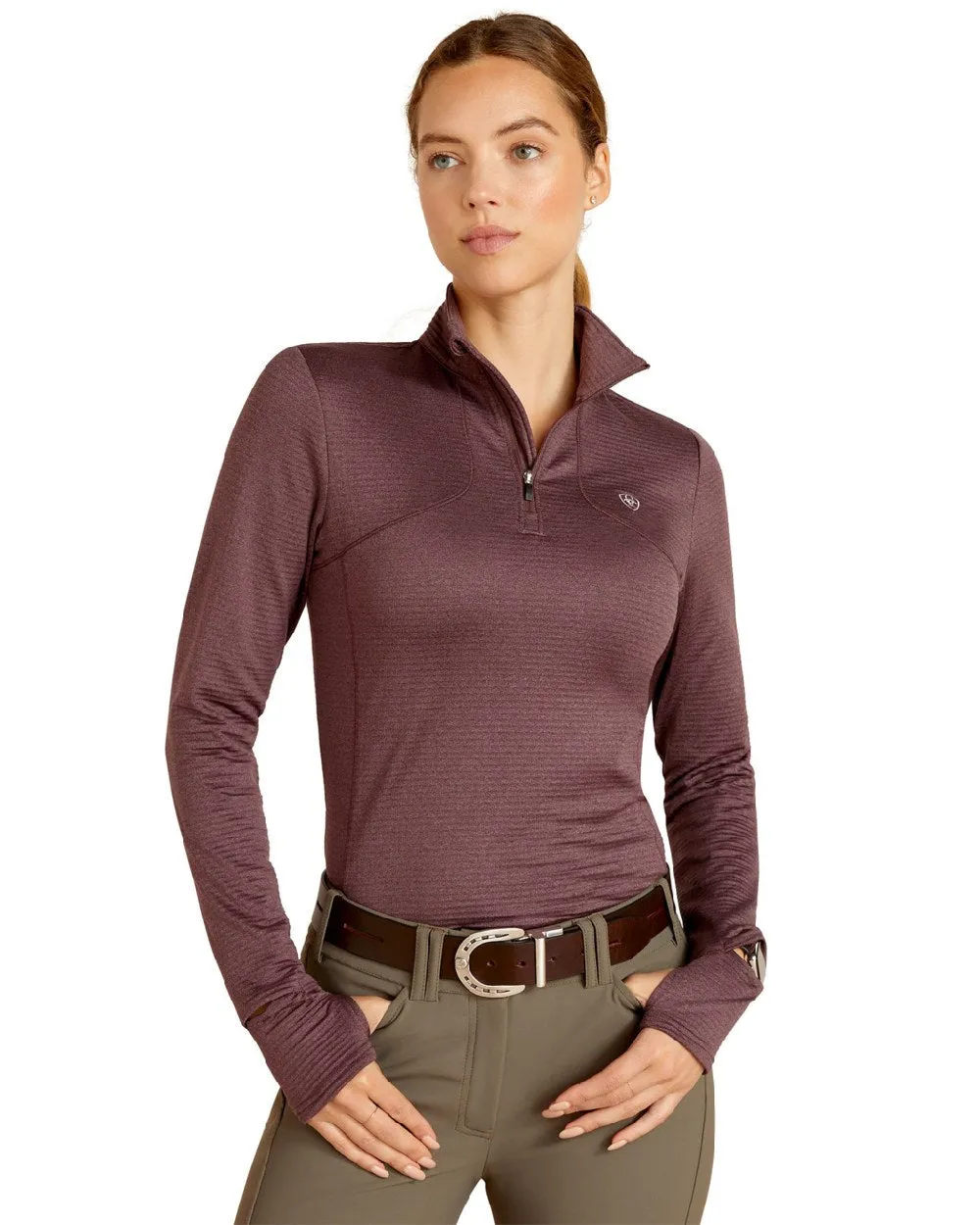 Ariat Womens Gridwork 1/4 Zip Base Layer