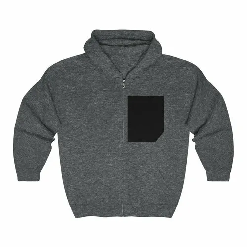 Black Faux Pocket Zip Hoodie