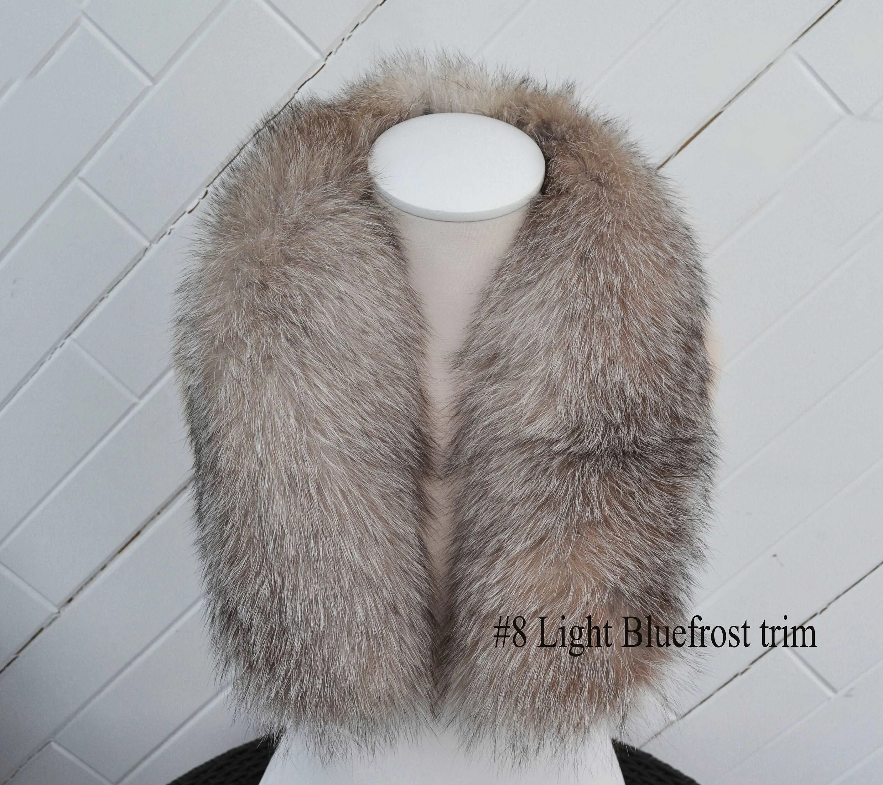 BY ORDER Finnish Silver Fox Fur Trims for Hood, Fur Replacement