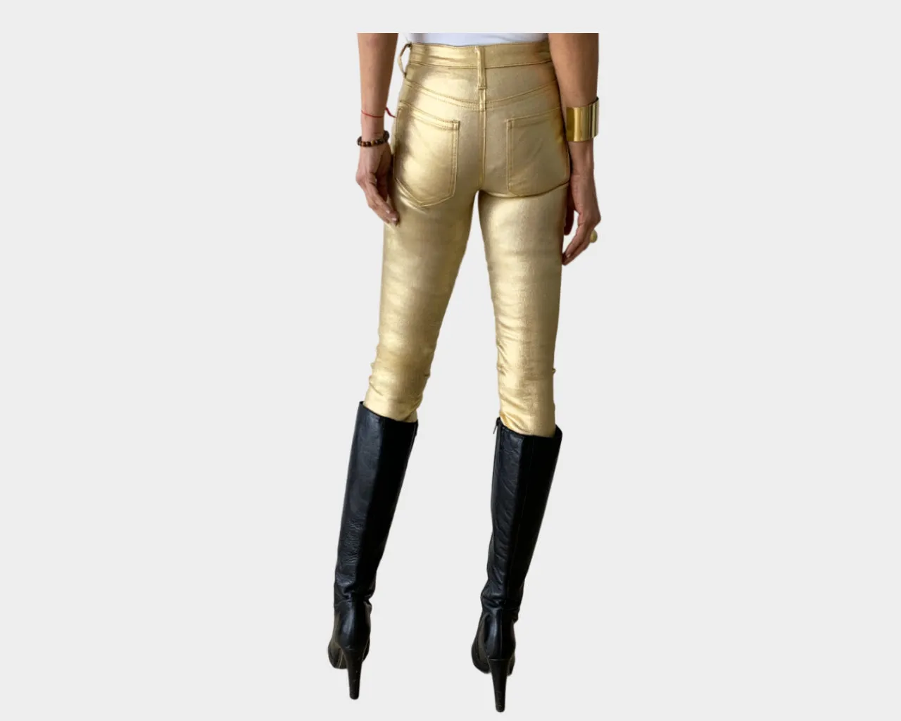 Champagne Royale Vegan-Leather jeans - The Milano