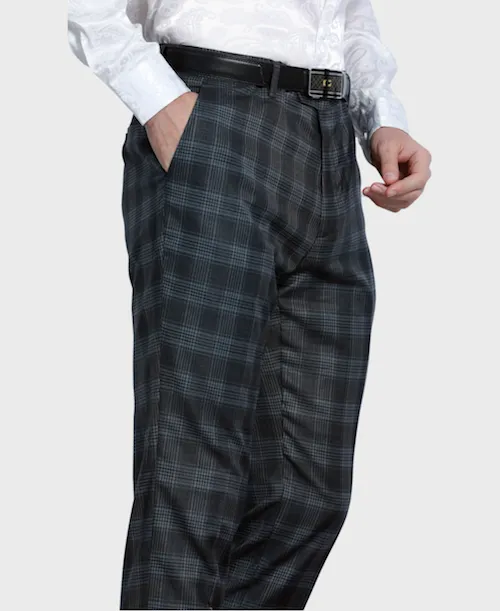 Charcoal Plaid Dress Pants