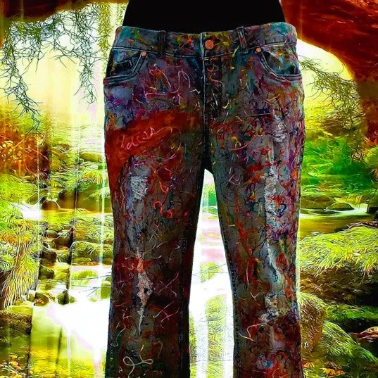 Custom Order Splatter Paint Graffiti Denim Jeans