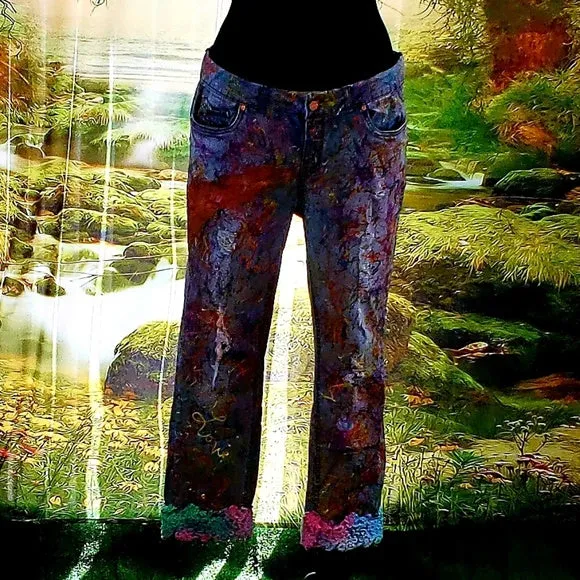 Custom Order Splatter Paint Graffiti Denim Jeans