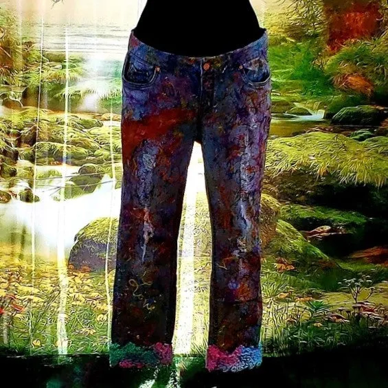 Custom Order Splatter Paint Graffiti Denim Jeans