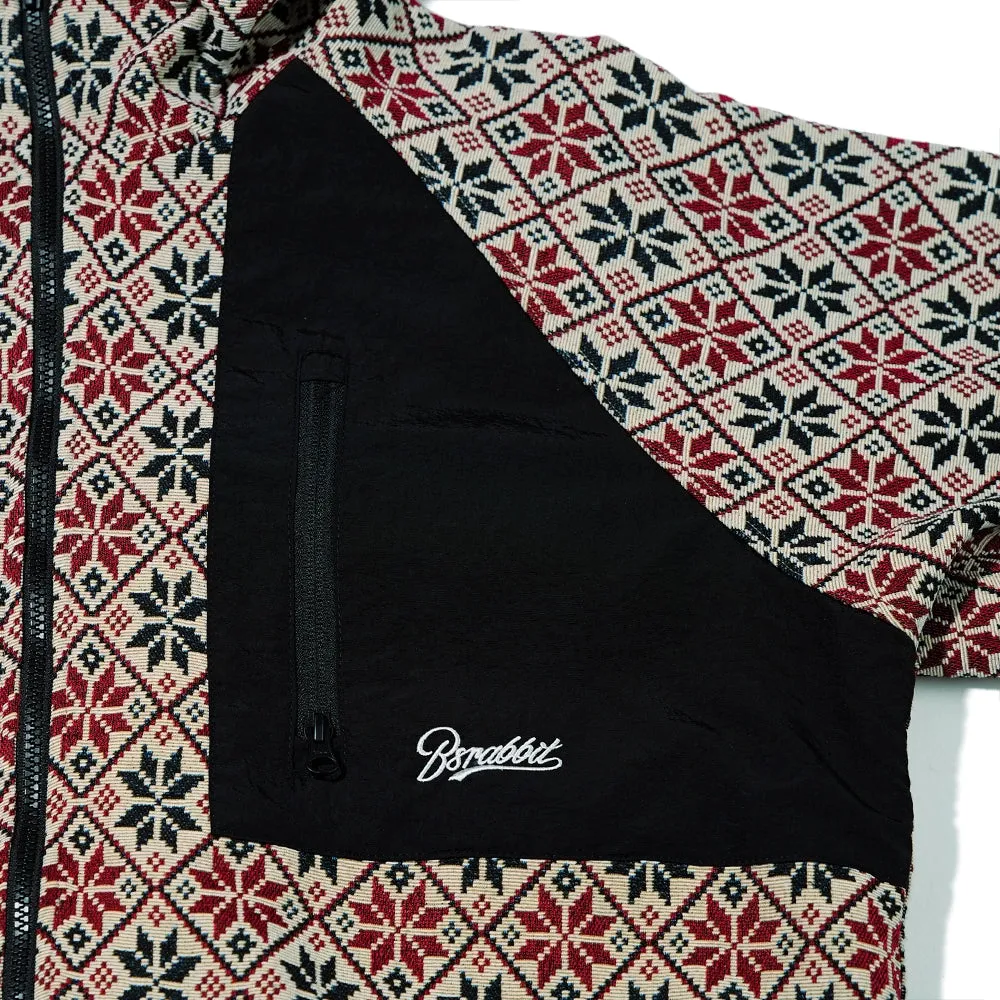 ETHNIC HOODED JACKET BEIGE BLACK