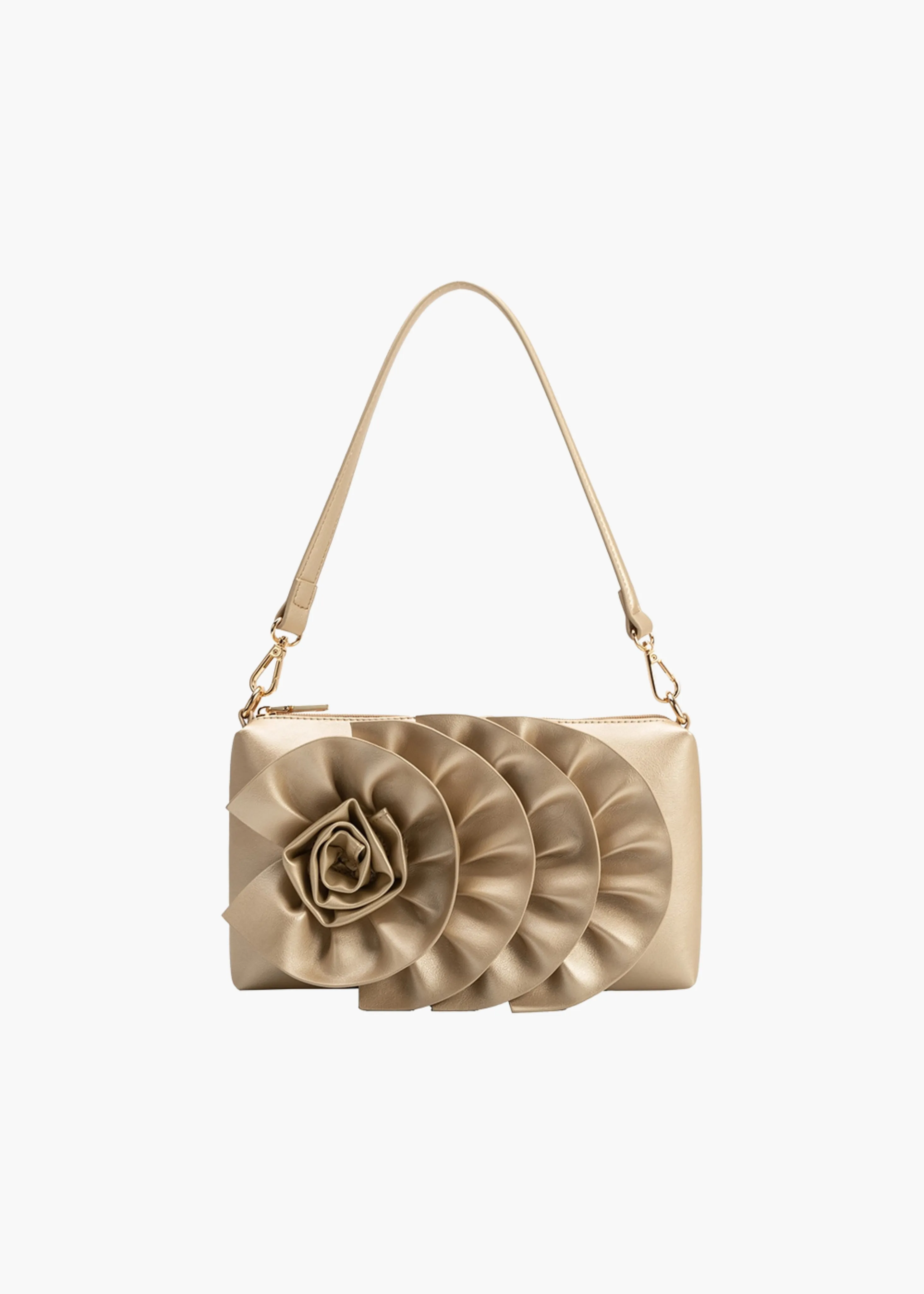 Florence recycled vegan shoulder bag, gold