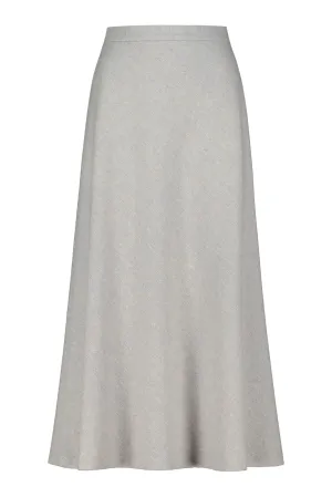 JASMINUM GRAY WOOL-CASHMERE TWEED MIDI SKIRT