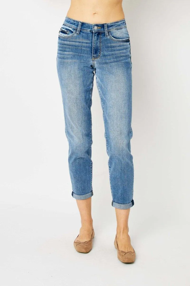 Jennifer - Judy Blue Cuffed Slim Jeans