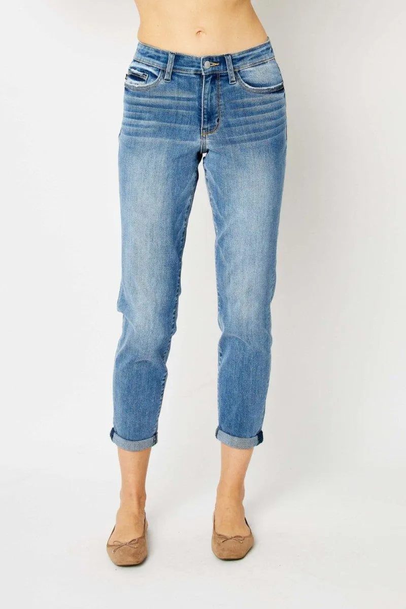 Jennifer - Judy Blue Cuffed Slim Jeans