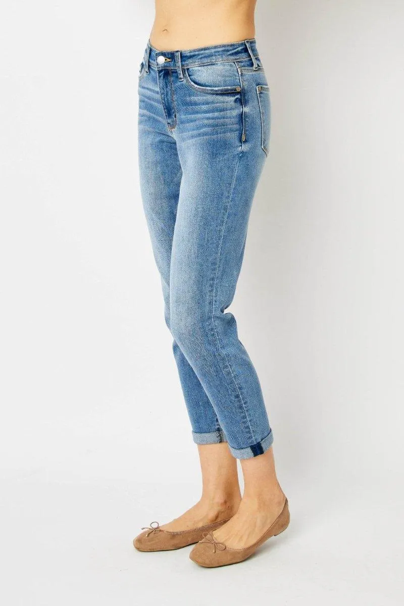 Jennifer - Judy Blue Cuffed Slim Jeans