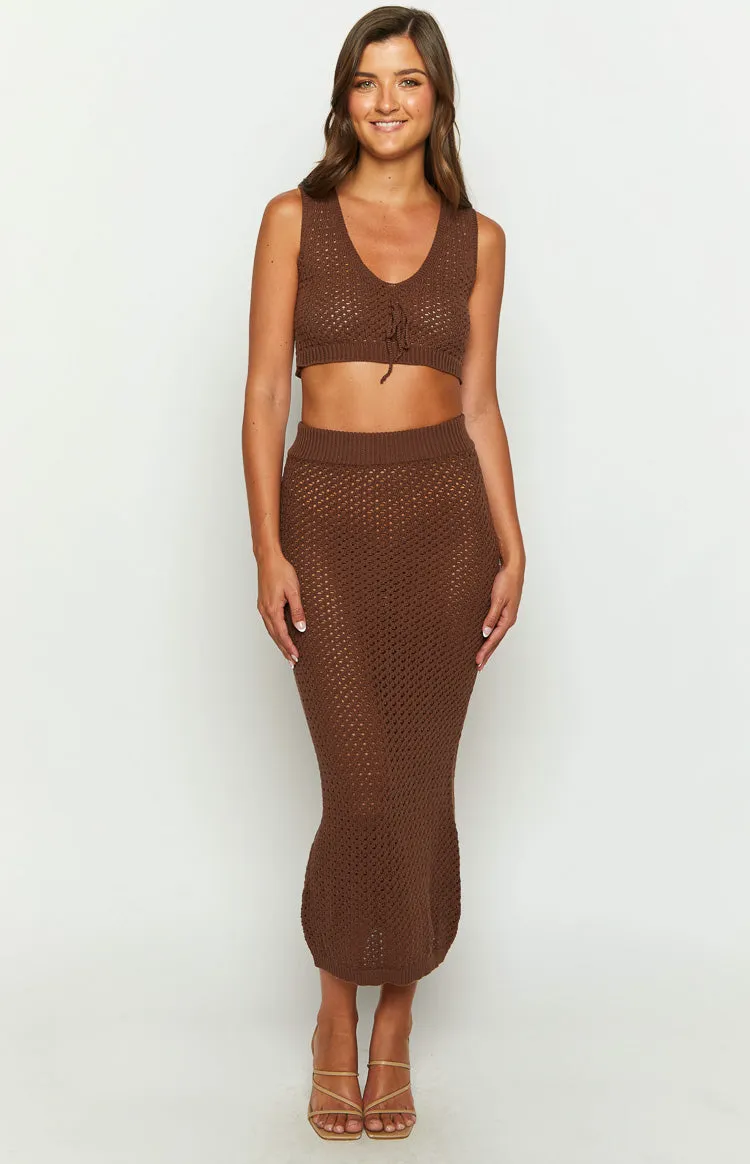 Jimmi Brown Knit Midi Skirt