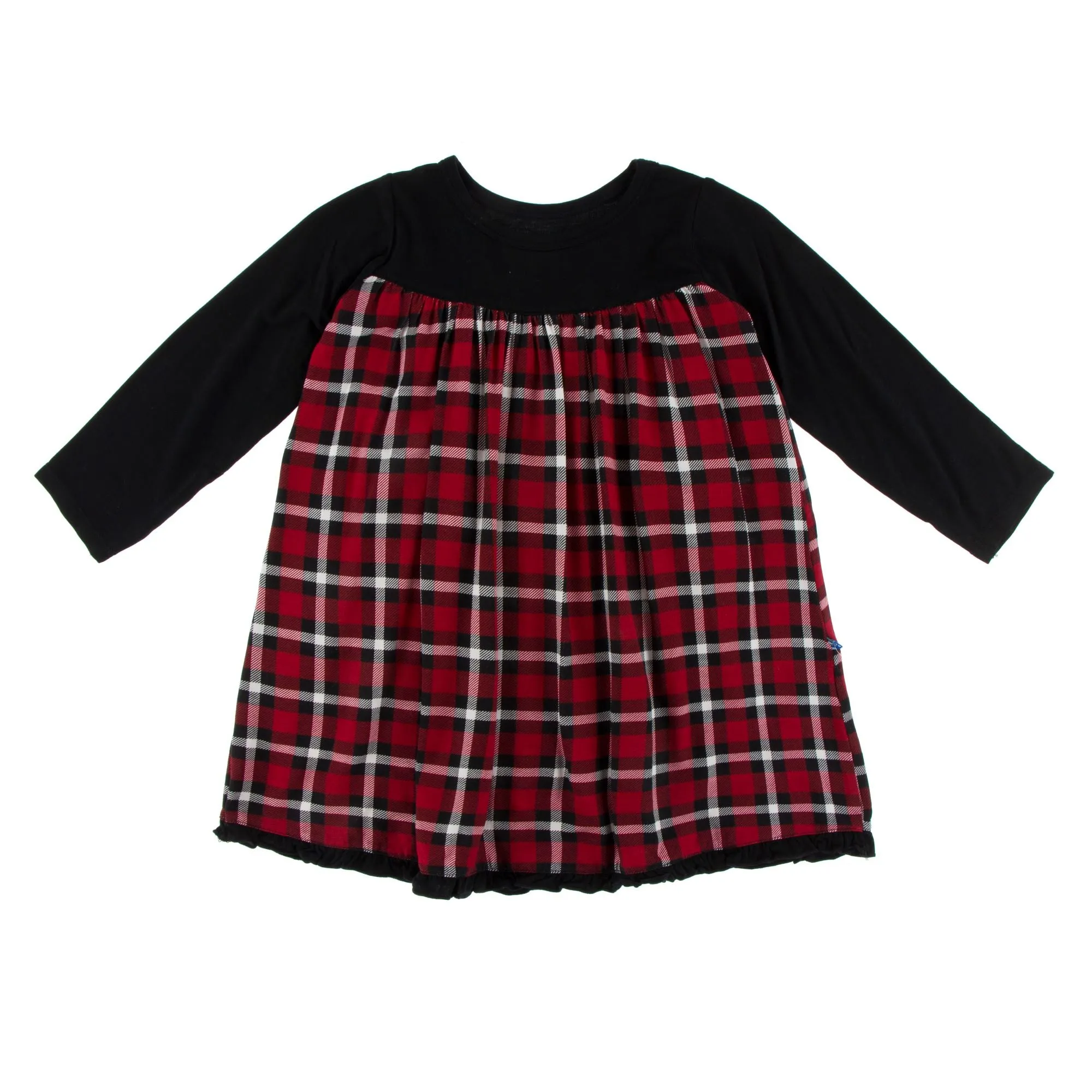 KicKee Pants Crimson 2020 Holiday Plaid Classic L/S Swing Dress