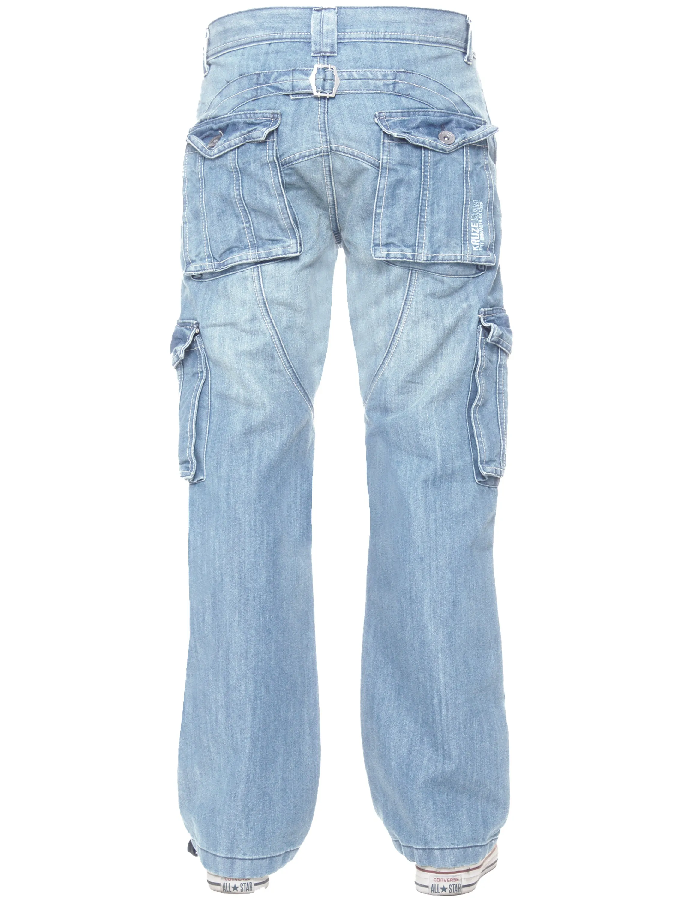 Kruze | Mens Cargo Combat Denim Jeans