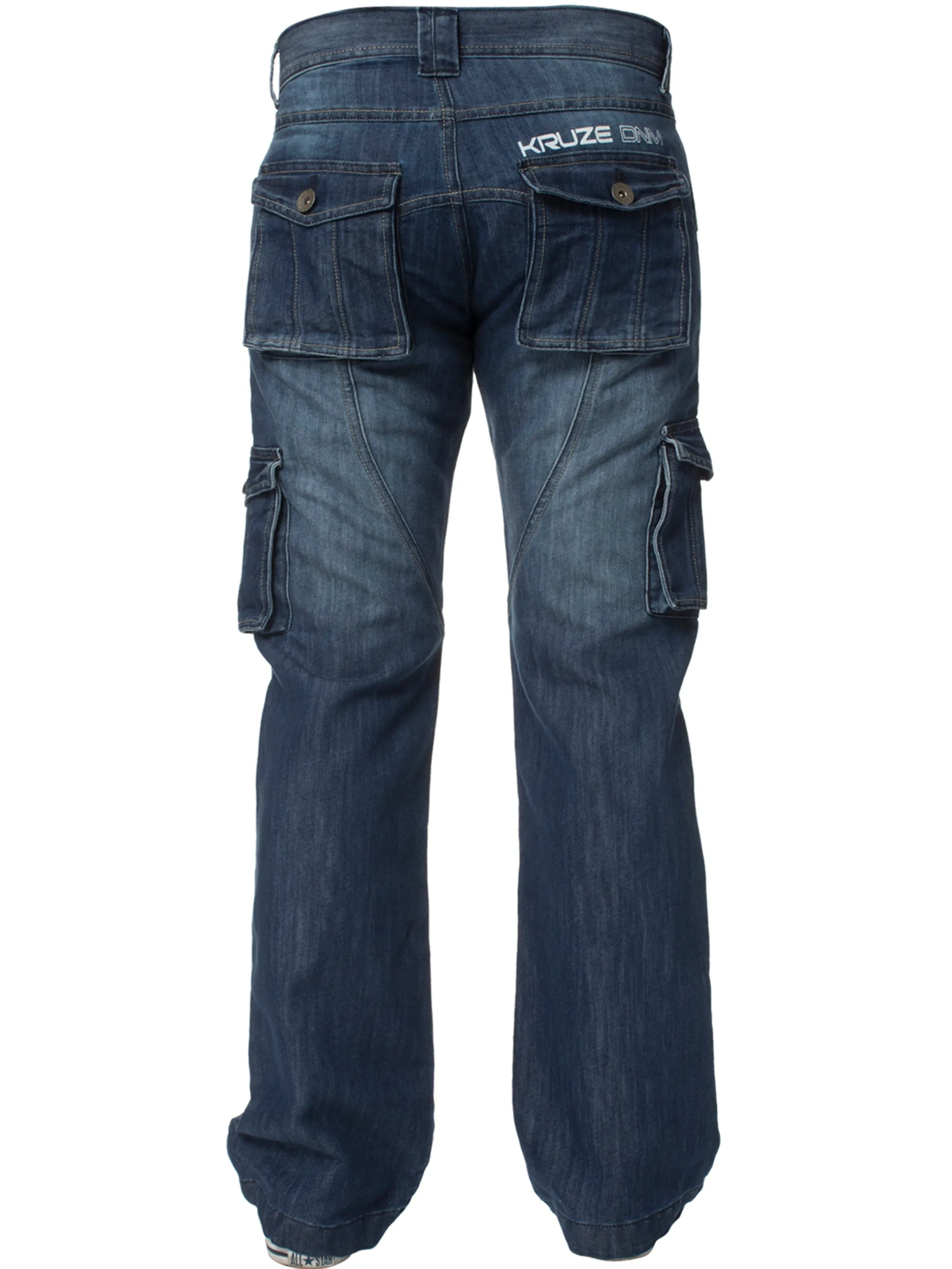 Kruze | Mens Cargo Combat Denim Jeans