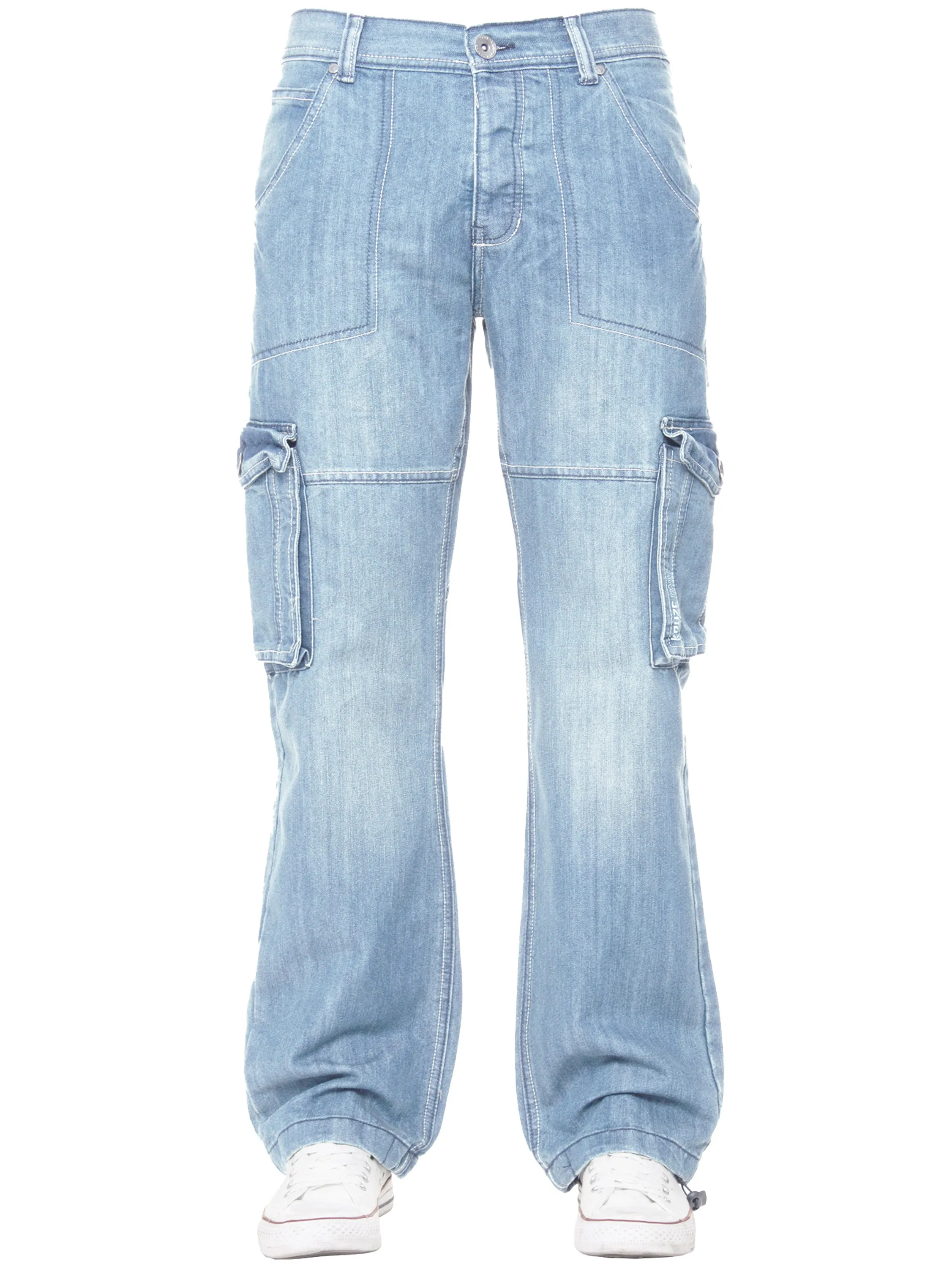 Kruze | Mens Cargo Combat Denim Jeans