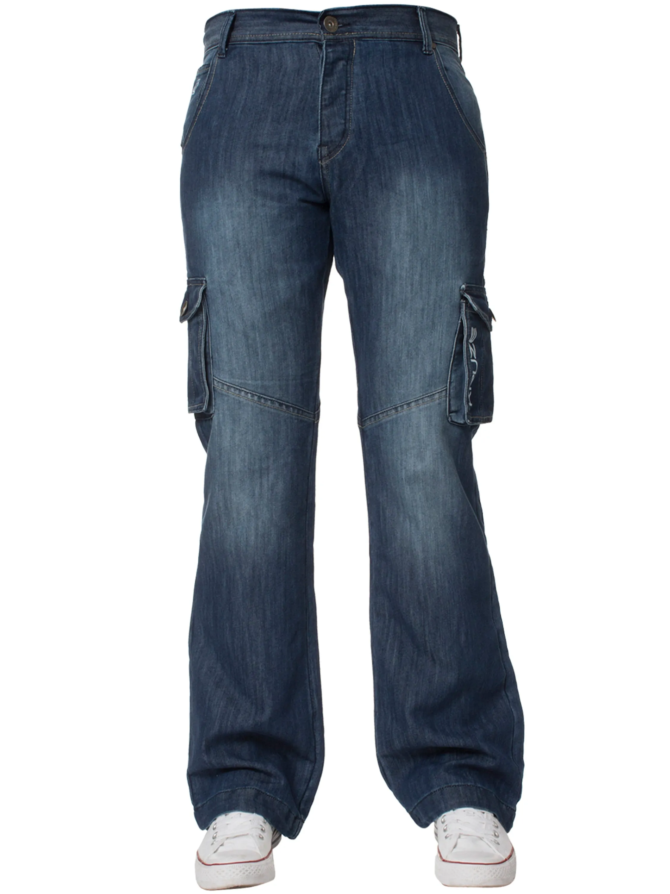 Kruze | Mens Cargo Combat Denim Jeans