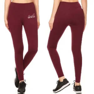 Ladies Leggings | HM Script | Wine