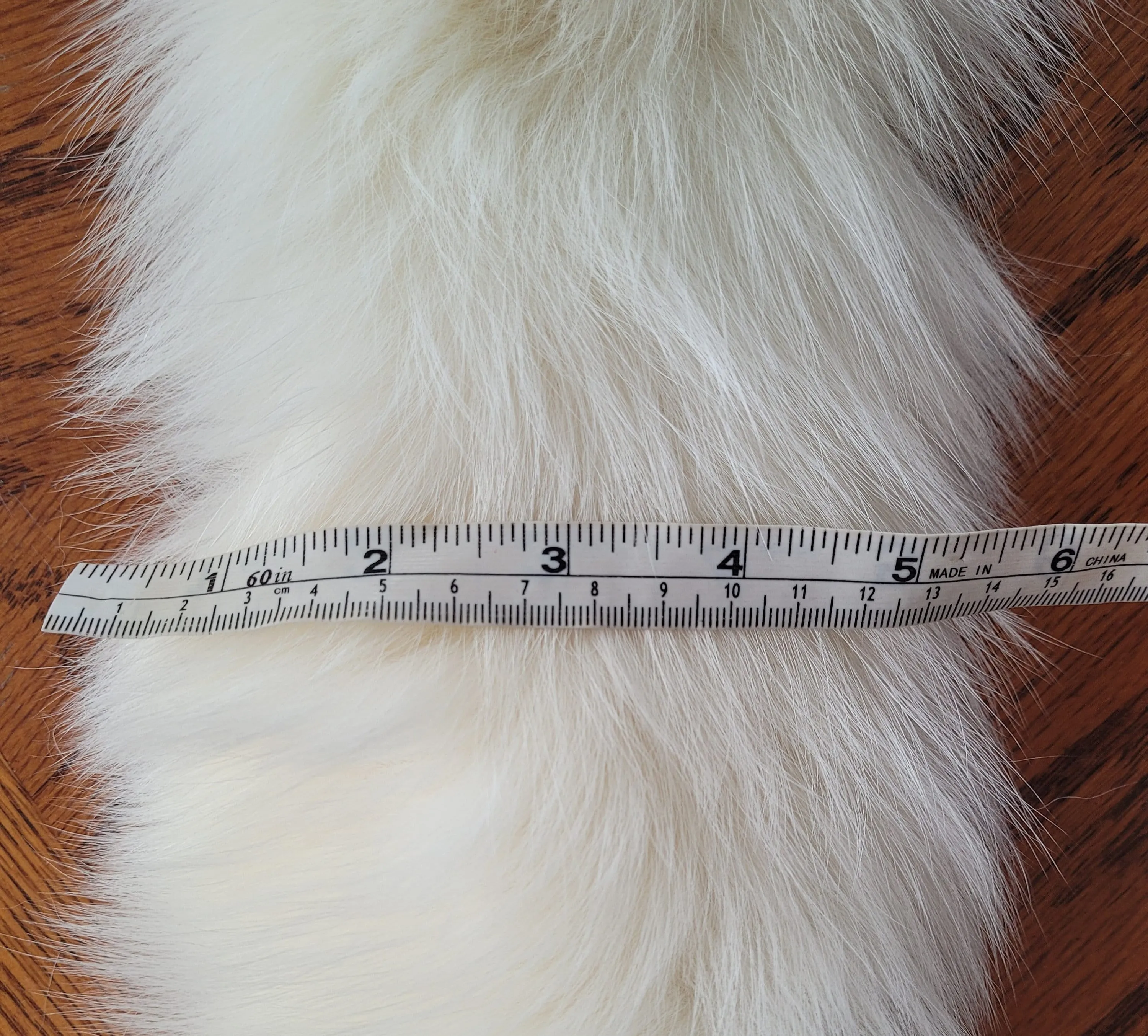 Large IVORY Fox Fur Trim, Collar for Hood (PIECES), 80 cm