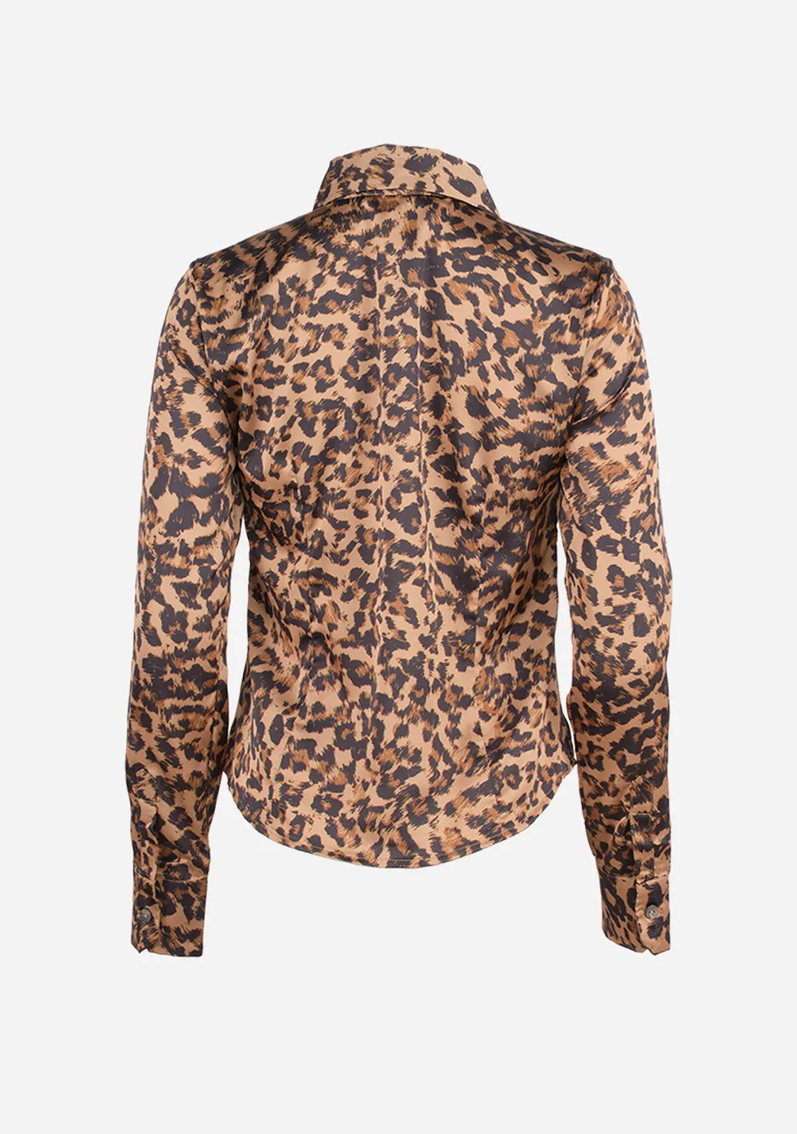 Leopard Print Button-Up Shirt