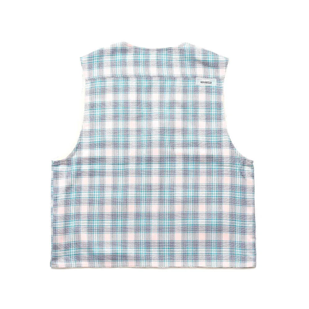 LOGO COTTON VEST PINK CHECK