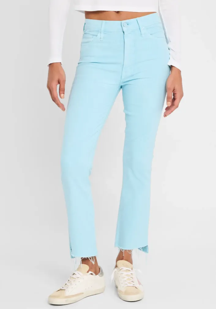 Mother Denim Insider Crop Step Fray Chalk-it-Up Blue Glow