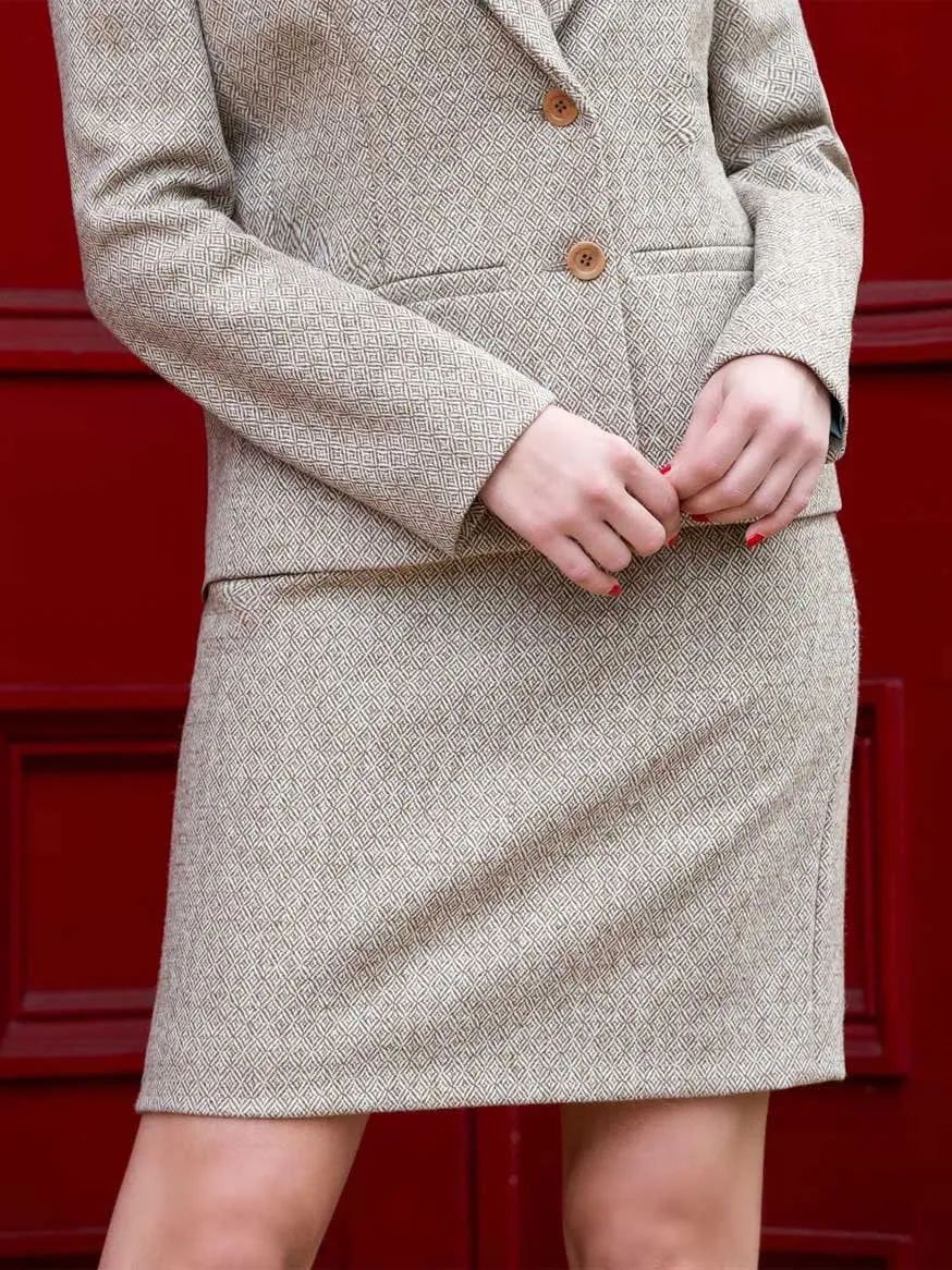 Natural Tweed Cream Skirt