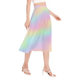 Rainbow Ombre Skirt, Midi Skirt Women, Rainbow Skirt, Rainbow Midi Skirt, Rainbow Aline Skirt Women