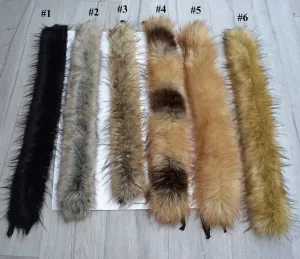 READY to SHIP Faux Fur Vegan Trim Hood 65-70 cm, Faux Fur Collar Trim, Fur Fabric, Fur Ruff, Faux Fur Hood, Hood Fur Jacket, Fur stripe Trim