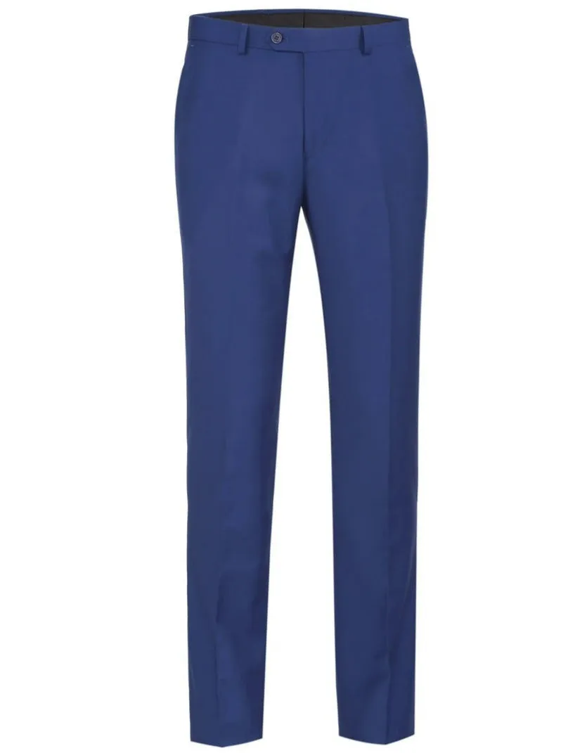 Renoir Blue Slim Fit Men's Dress Pants Flat Front Solid Color